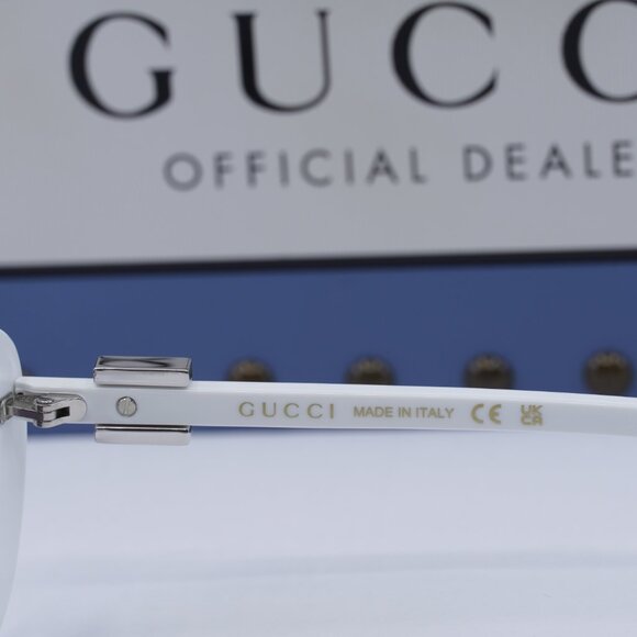 Gucci GG1684SA 006 Oval Sunglasses - White main image 5